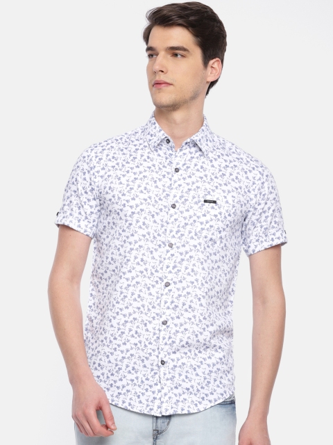 

Mufti Men Blue & White Printed Casual Shirt