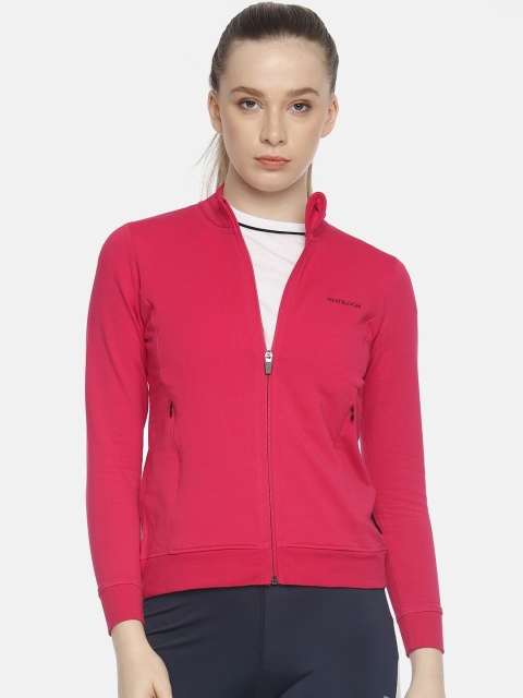 

Fruit of the loom Women Pink Solid Sweatshirt
