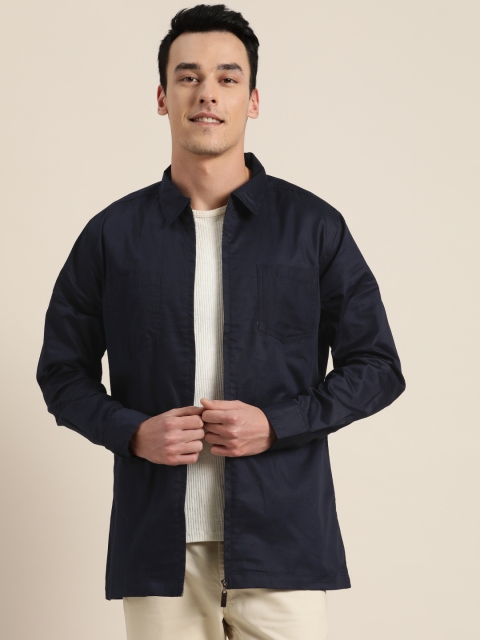 

Sangria Men Navy Blue Regular Fit Solid Formal Shirt