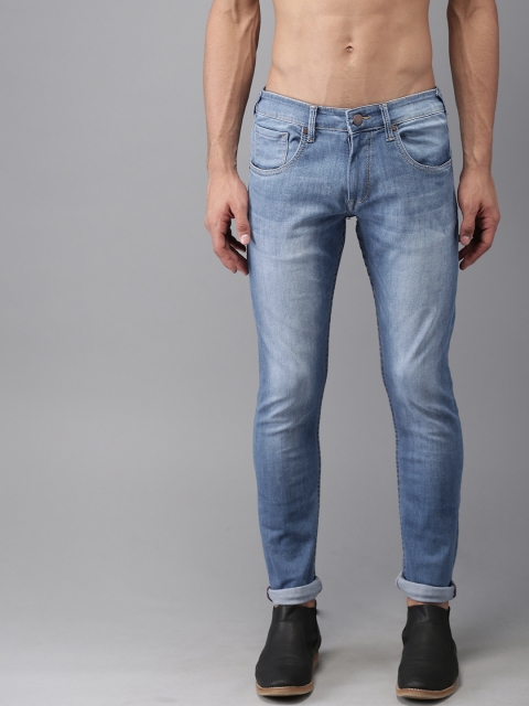 

HERE&NOW Men Blue Skinny Fit Mid-Rise Clean Look Stretchable Jeans