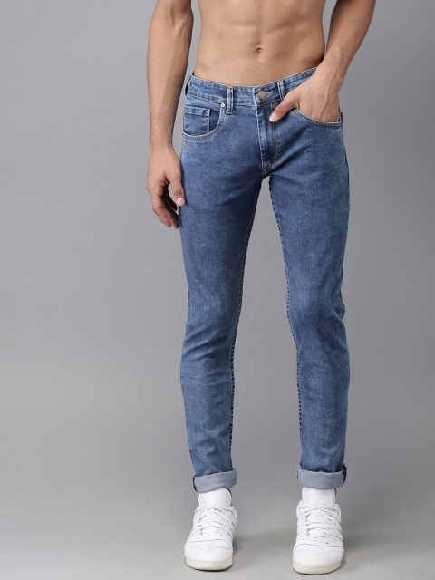 

HERE&NOW Men Blue Skinny Fit Mid-Rise Clean Look Stretchable Jeans