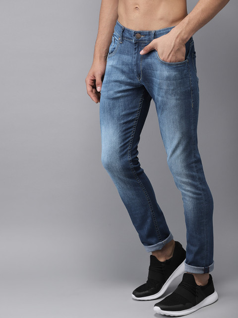 

HERE&NOW Men Blue Skinny Fit Mid-Rise Clean Look Stretchable Jeans