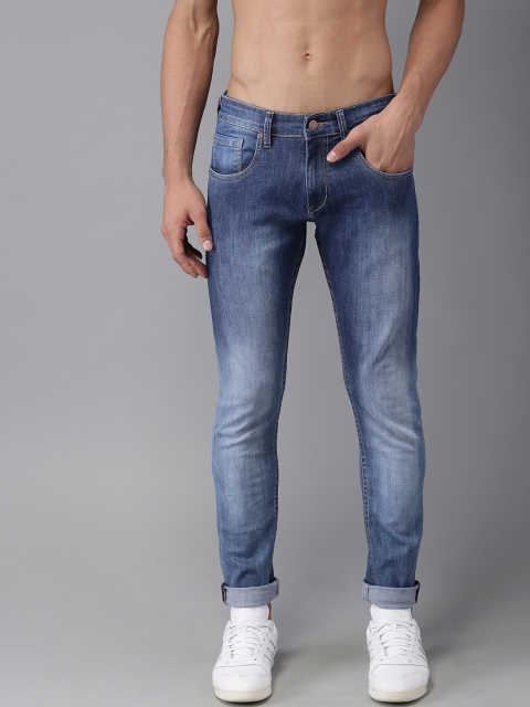 

HERE&NOW Men Blue Skinny Fit Mid-Rise Clean Look Stretchable Jeans