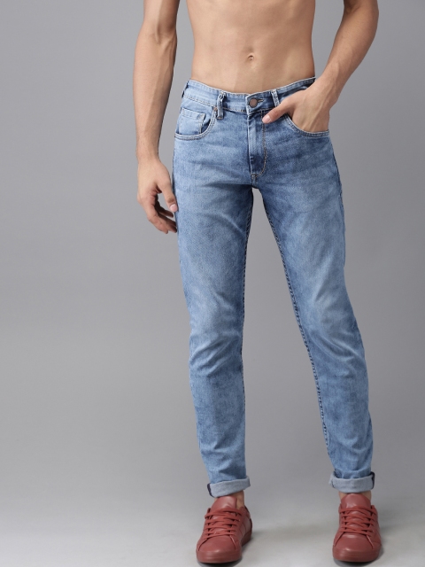 

HERE&NOW Men Blue Slim Fit Mid-Rise Clean Look Stretchable Jeans
