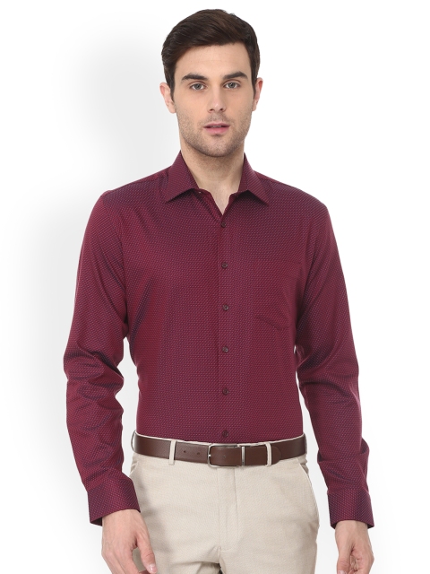 

Van Heusen Men Maroon Slim Fit Printed Casual Shirt