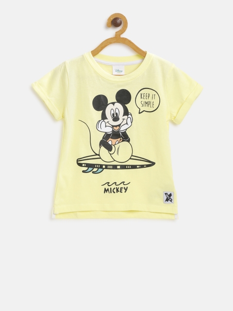 

Fox Boys Yellow Printed Round Neck T-shirt