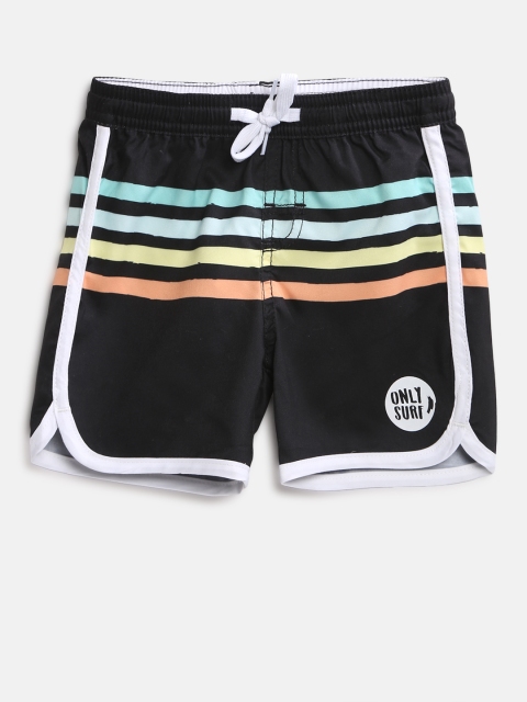 

Fox Boys Black Striped Regular Fit Shorts