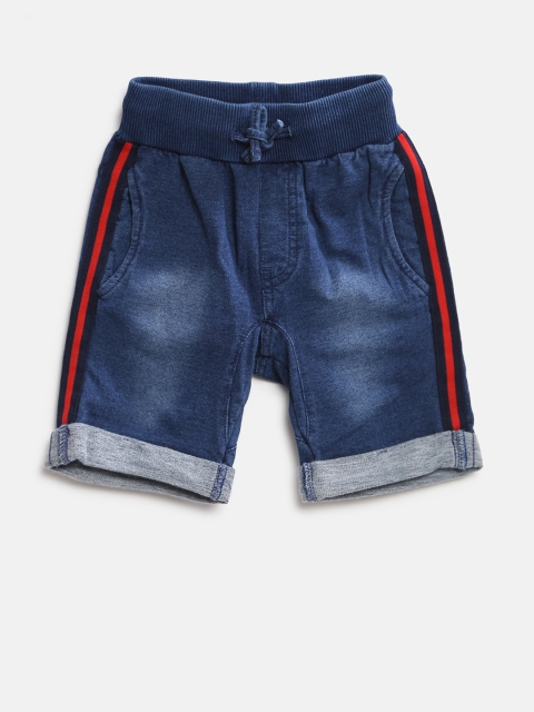 

Fox Boys Navy Blue Washed Regular Fit Denim Shorts