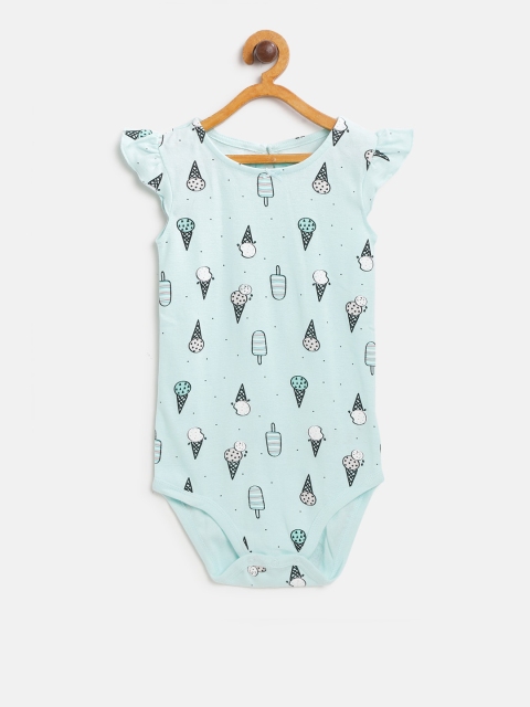 

Fox Girls Mint Green & Black Printed Bodysuit