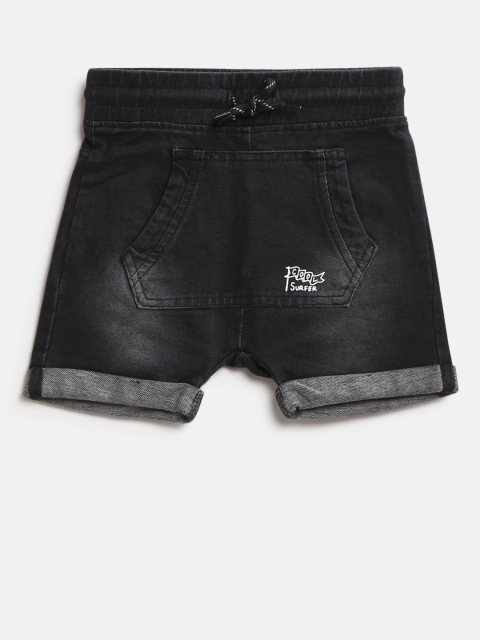 

Fox Boys Black Washed Regular Fit Denim Shorts