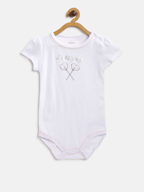 

Fox Girls White Printed Detail Bodysuit