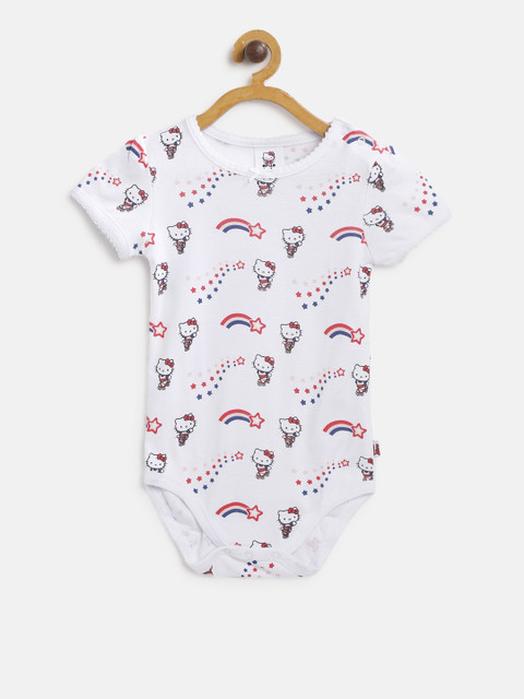 

Fox Kids White & Red Printed Bodysuit