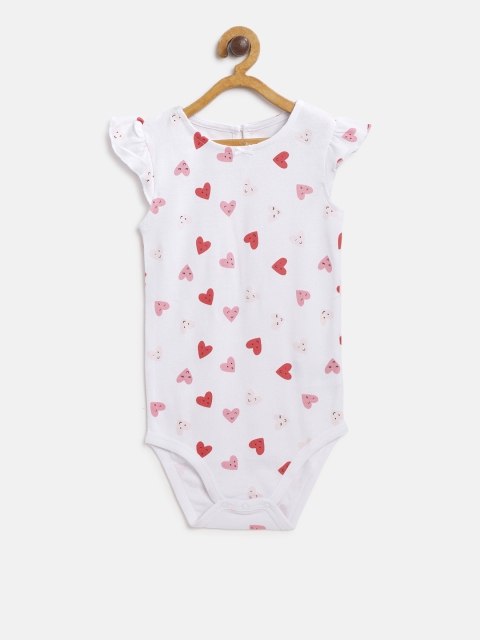 

Fox Girls White & Pink Printed Bodysuit