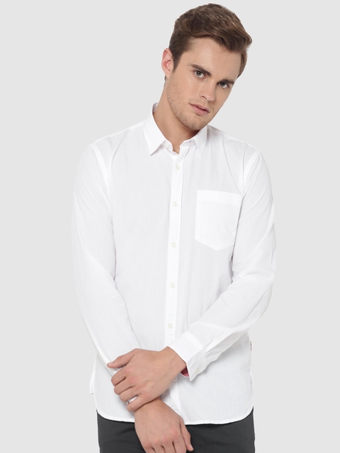 

Jack & Jones Men White Slim Fit Solid Casual Shirt