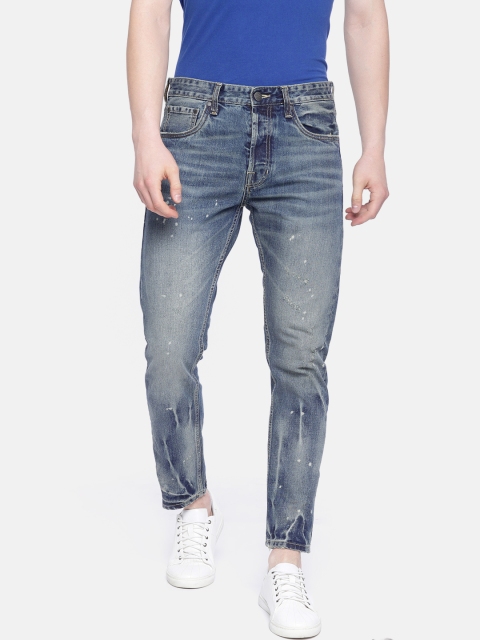 

Jack & Jones Men Blue Erik Anti Fit High-Rise Low Distress Jeans