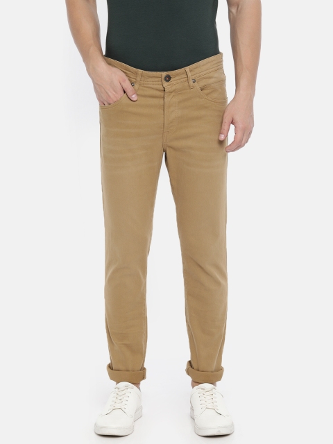 

Jack & Jones Men Khaki Glenn Slim Fit Solid Regular Trousers