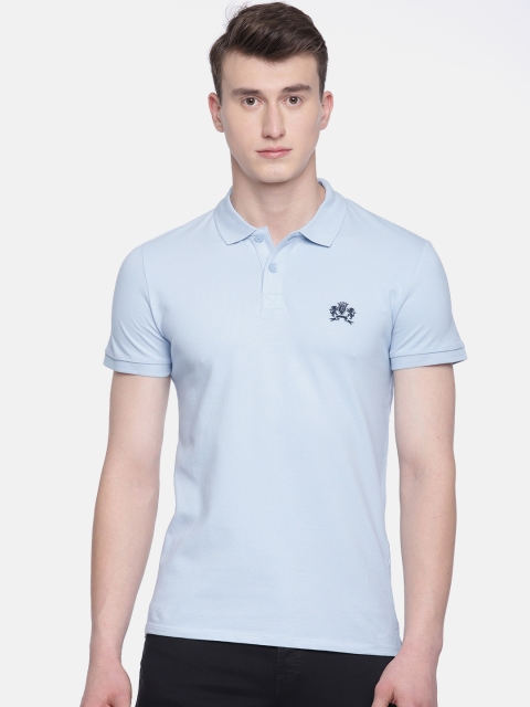 

Jack & Jones Men Blue Solid Polo Collar T-shirt