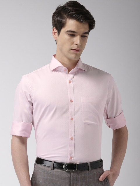 

Raymond Men Pink Regular Fit Self Design Formal Shirt