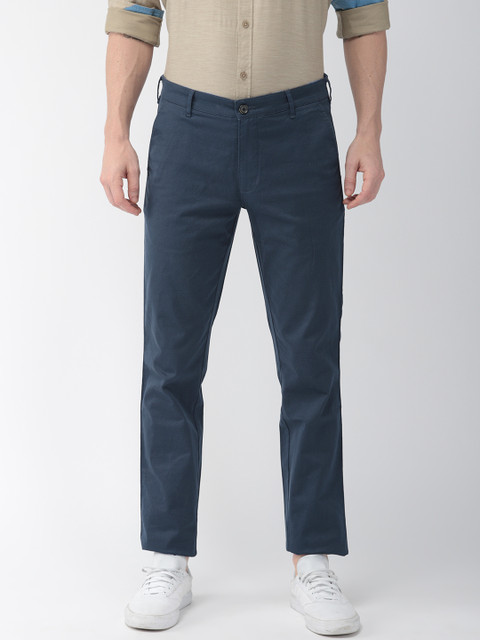 

Park Avenue Men Blue Neo Slim Fit Self-Design Regular Trousers