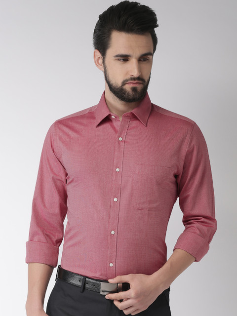 

Raymond Men Red Self Design Slim Fit Formal Shirt