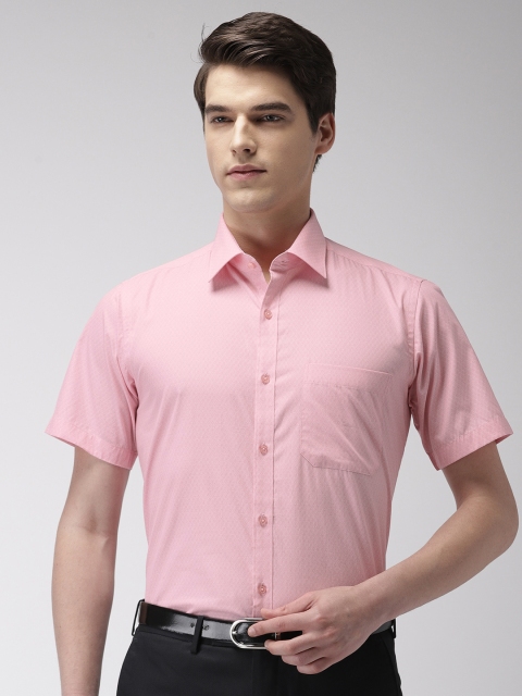 

Raymond Men Pink & White Contemporary Fit Printed Formal Shirt