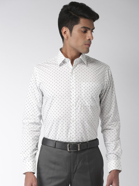

Raymond Men White & Black Printed Slim Fit Formal Shirt
