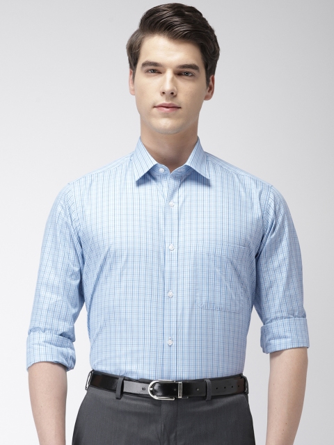 

Raymond Men Blue & White Slim Fit Checked Formal Shirt