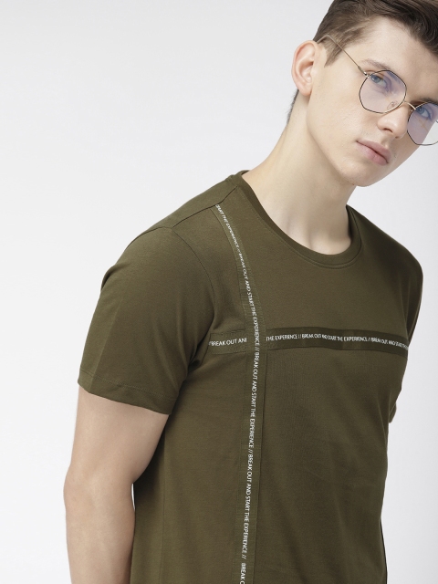

Harvard Men Olive Green Solid Round Neck T-shirt