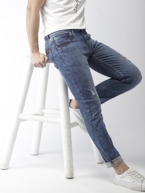 

Mast & Harbour Men Blue Regular Fit Mid-Rise Mildly Distressed Stretchable Jeans