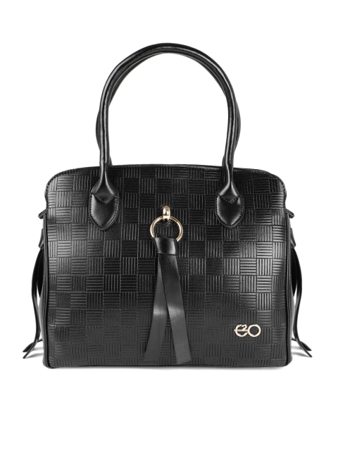 

E2O Black Textured Handheld Bag