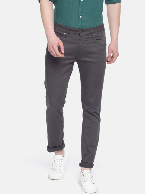 

Jack & Jones Men Grey Tim Solid Slim Fit Chinos, Charcoal