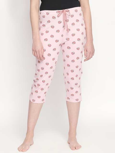 

Dreamz by Pantaloons Women Pink Printed Regular Fit Capris