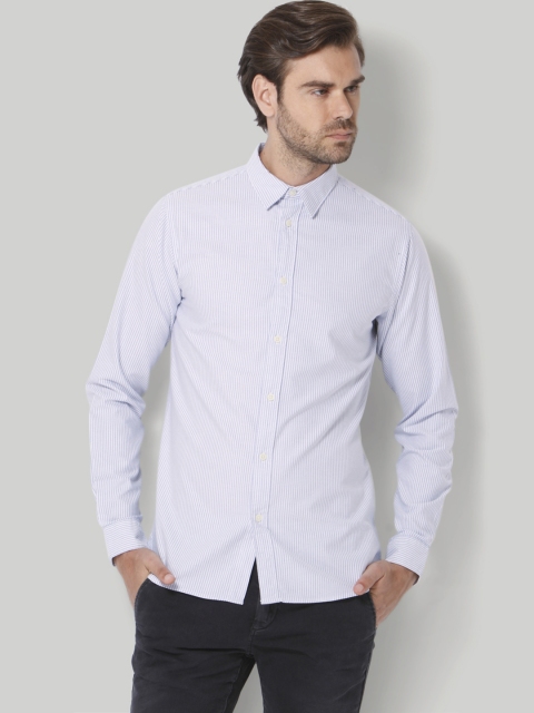 

SELECTED Men Blue Slim Fit Pinstripes Opaque Casual Shirt