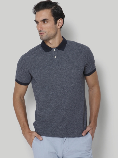 

SELECTED Men Navy Blue Polo Collar T-shirt