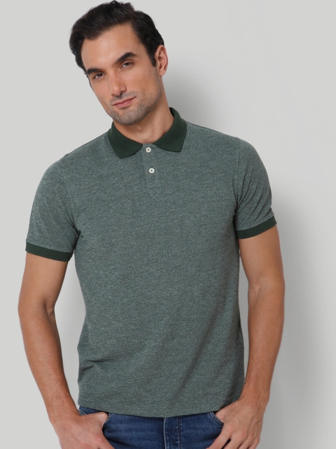 

SELECTED Men Green Polo Collar T-shirt