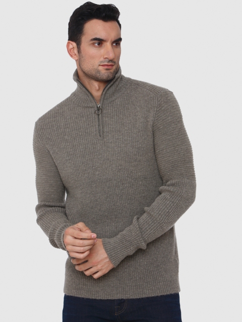 

SELECTED Men Grey Mock Collar Pullover