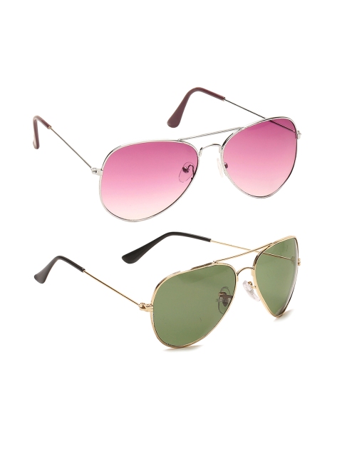 

Camerii Unisex Set of 2 Aviator Sunglasses SA5 & SA16, Multi