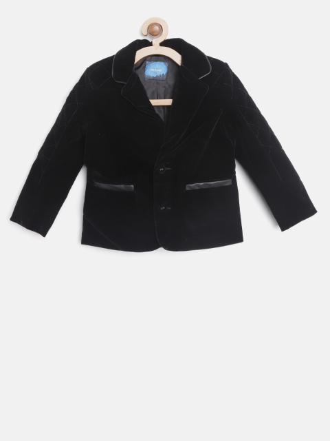 

Nauti Nati Boys Black Solid Regular-Fit Single-Breasted Blazer