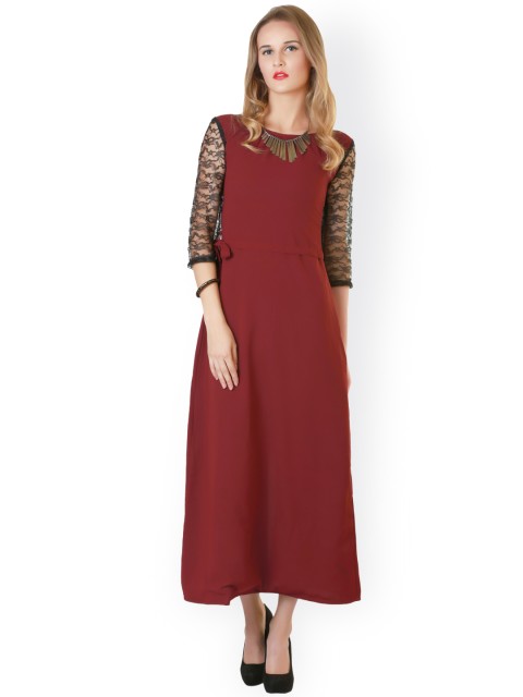 

Belle Fille Maroon Maxi Dress