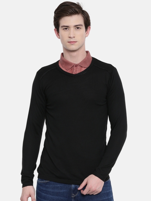 

Jack & Jones Men Black Solid Sweater