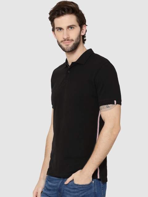

Jack & Jones Men Black Solid Polo Collar T-shirt