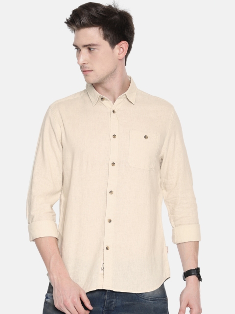 

Jack & Jones Men Beige Slim Fit Solid Casual Shirt