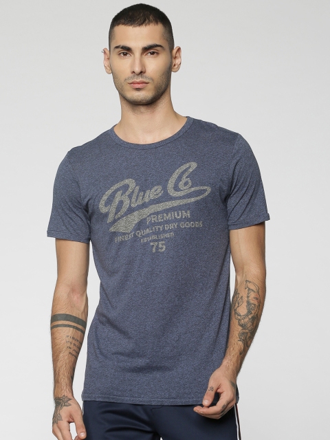 

Jack & Jones Men Blue Printed Round Neck T-shirt