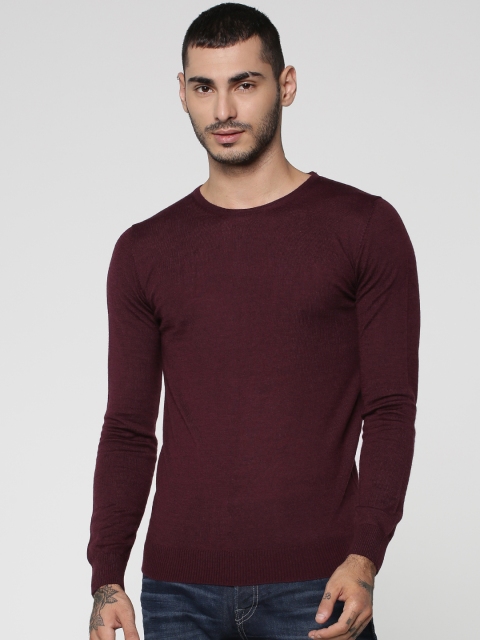 

Jack & Jones Men Purple Maroon Sweater