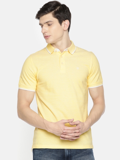 

Jack & Jones Men Yellow Solid Slim Fit Polo Collar T-shirt