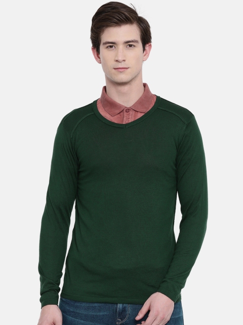 

Jack & Jones Men Green Solid Sweater