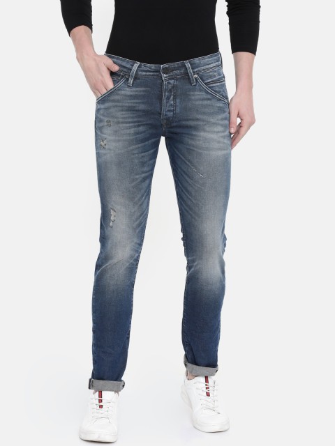 

Jack & Jones Men Blue Glenn Slim Fit Low-Rise Mildly Distressed Stretchable Jeans