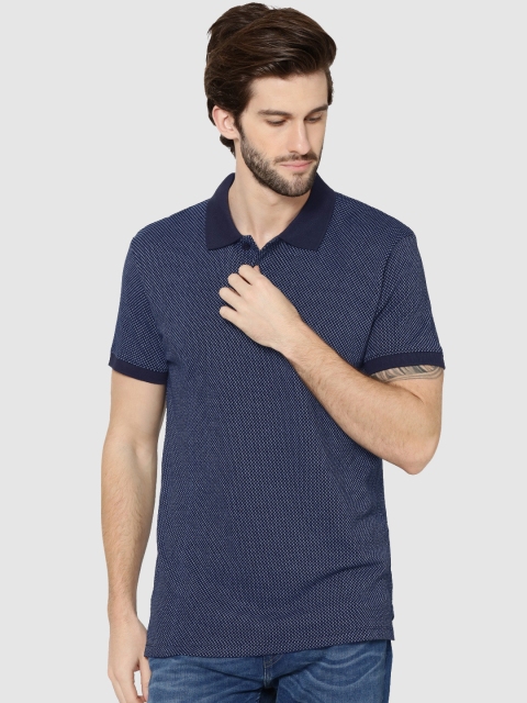 

Jack & Jones Men Navy Blue Solid Polo Collar T-shirt