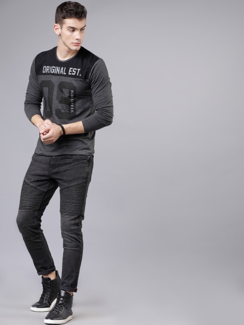 

HIGHLANDER Men Grey Printed Round Neck T-shirt