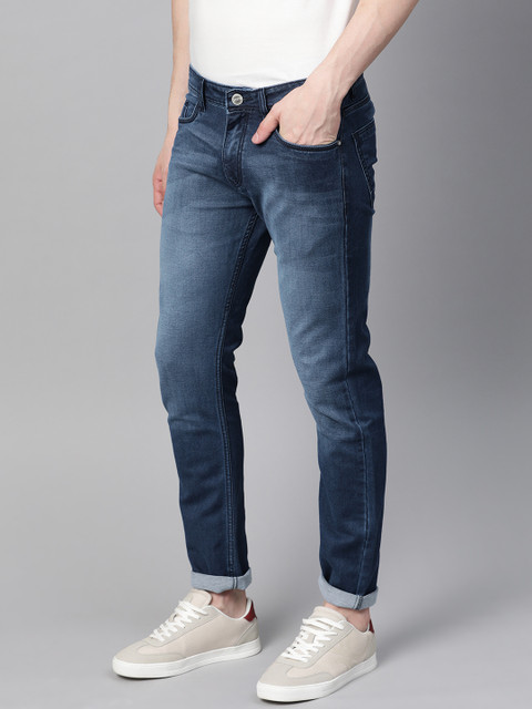 

Mast & Harbour Men Navy Blue Slim Tapered Fit Mid-Rise Clean Look Stretchable Jeans